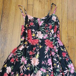 Old Navy Black Floral Cami Dress